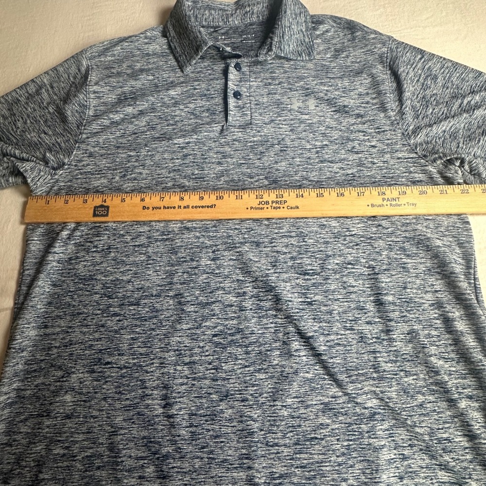 Under Armour Mens HeatGear Polo Shirt Blue Space Dye Heather 1291347 Large - Picture 7 of 8